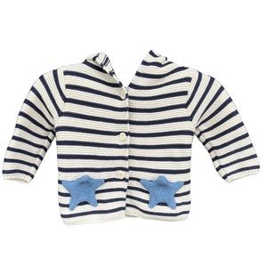 BABY GAP Brannan Bear Sweater French Vanilla and Dark Night and ⭐️ Size 3-6 mon